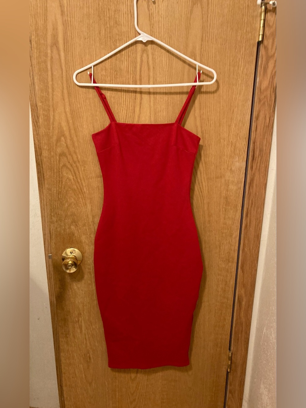 Lulu's Corvette Red Spaghetti-Strap Midi Bodycon Dress XS Like new!